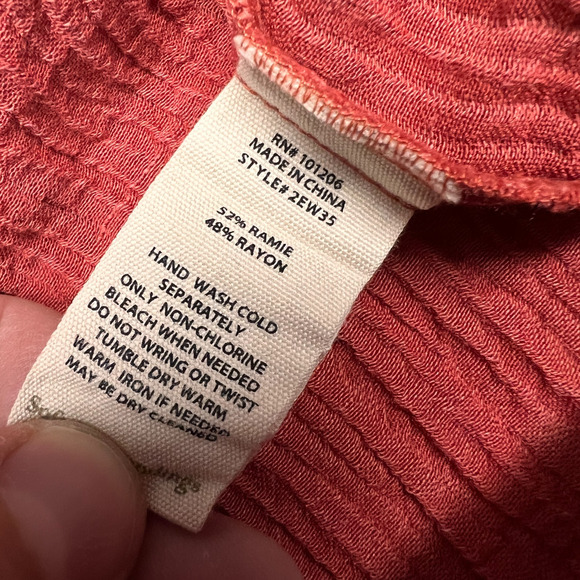 Soft Surroundings Pants Womens L Salmon Pink Ramie Rayon Pull On Wide Leg - Picture 7 of 11